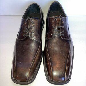 Stafford Handcrafted Leather Deep Brown Square Toe Dress Shoes Sz10